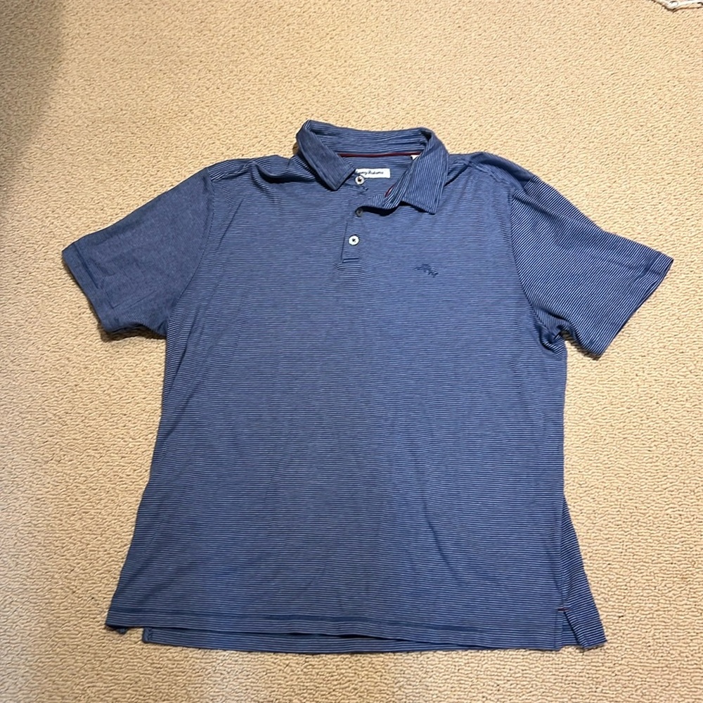 Navy Striped Tommy Bahama Polo